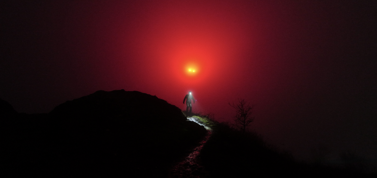 Sarah Perry racing The Hill ultramarathon in the dark
