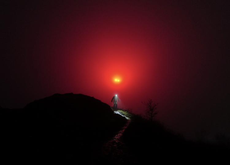 Sarah Perry racing The Hill ultramarathon in the dark