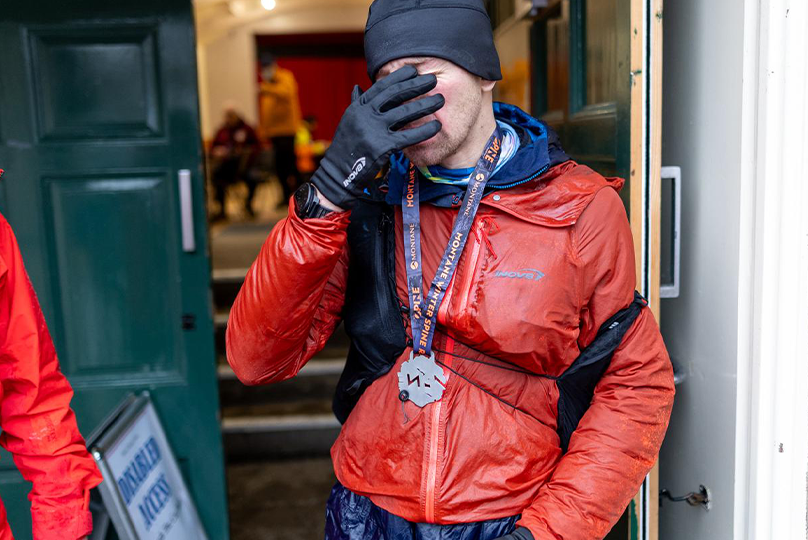 INOV8 athlete Jack Scott after winning the Spine Race Challenger South.