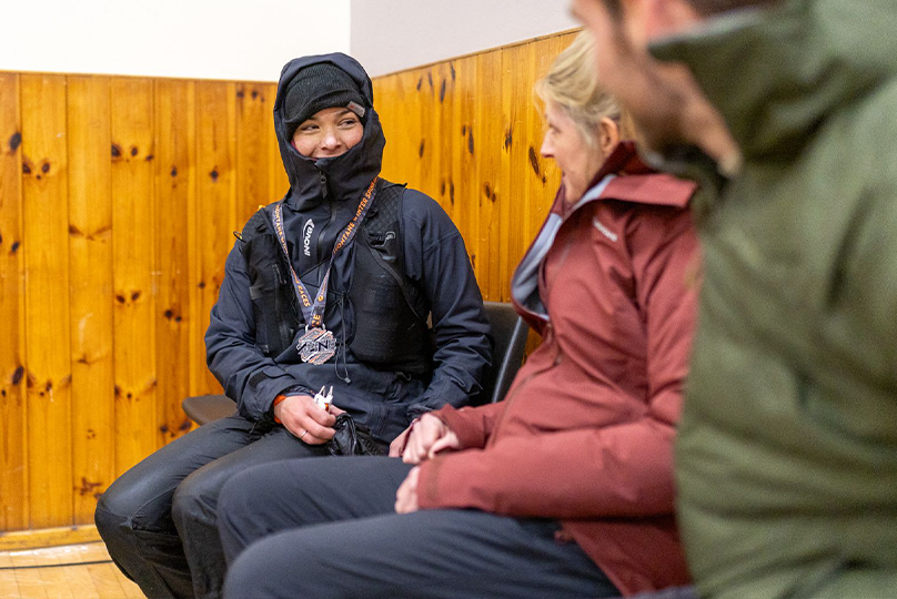 INOV8 athlete Sarah Perry after winning the Spine Race MRT Challenger South.