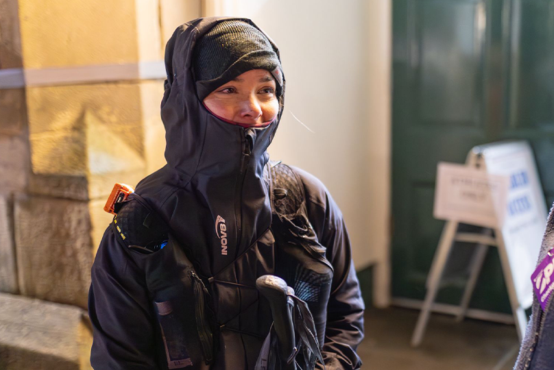 INOV8 athlete Sarah Perry after winning the Spine Race MRT Challenger South.