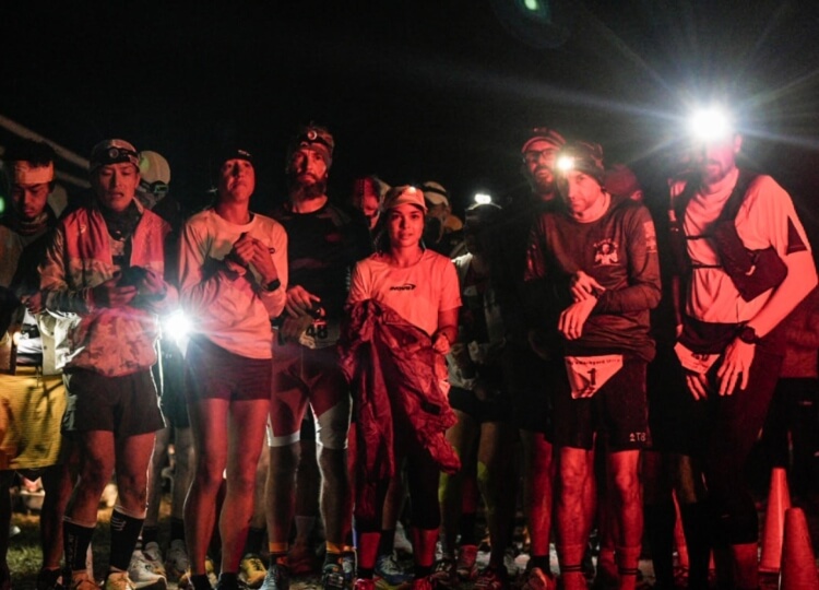 Sarah Perry ready for the next yard at the startline of Big's Backyard Ultra 2025