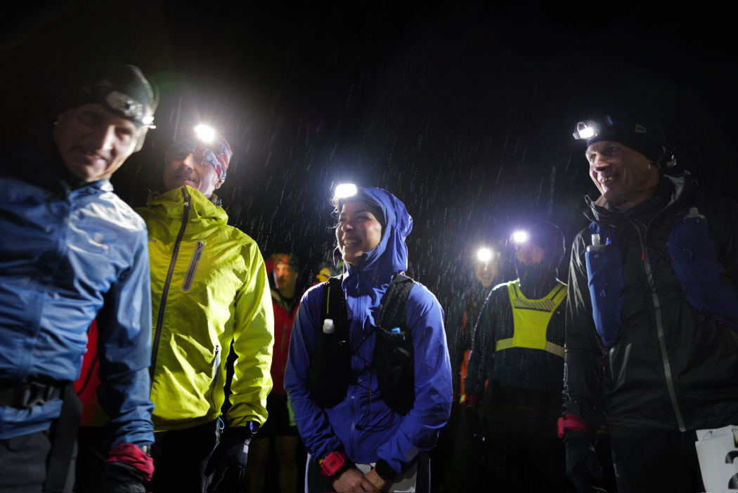 Sarah Perry and racers at The Hill ultramarathon in the dark