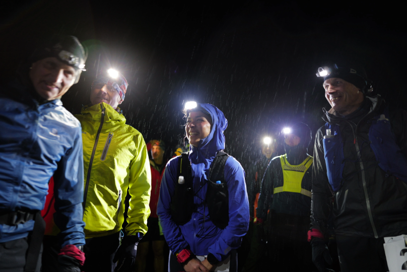 Sarah Perry and racers at The Hill ultramarathon in the dark