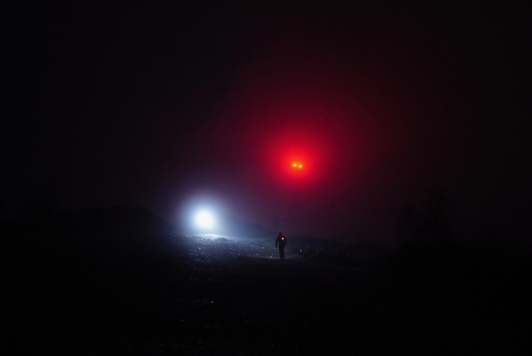 Sarah Perry racing in the dark