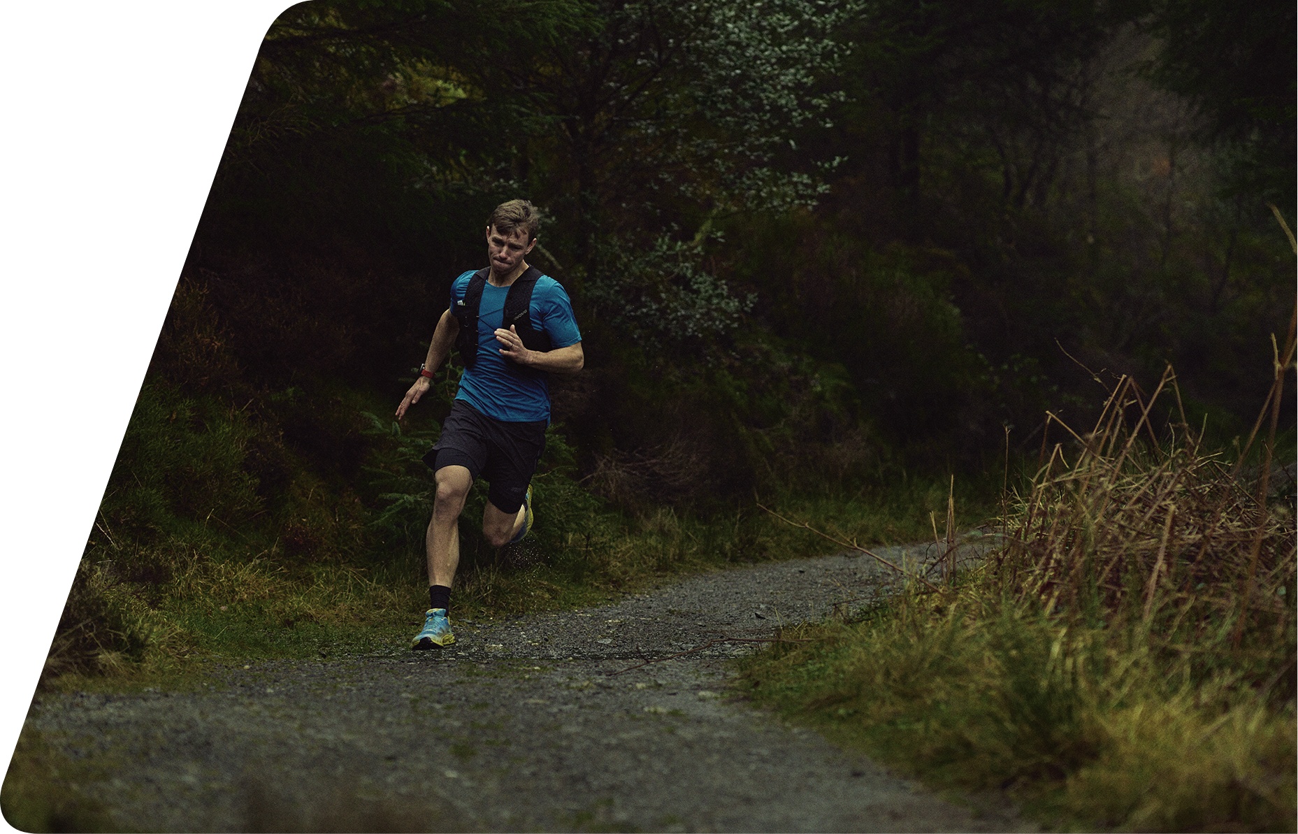 A man running on a trail in Trail Speed